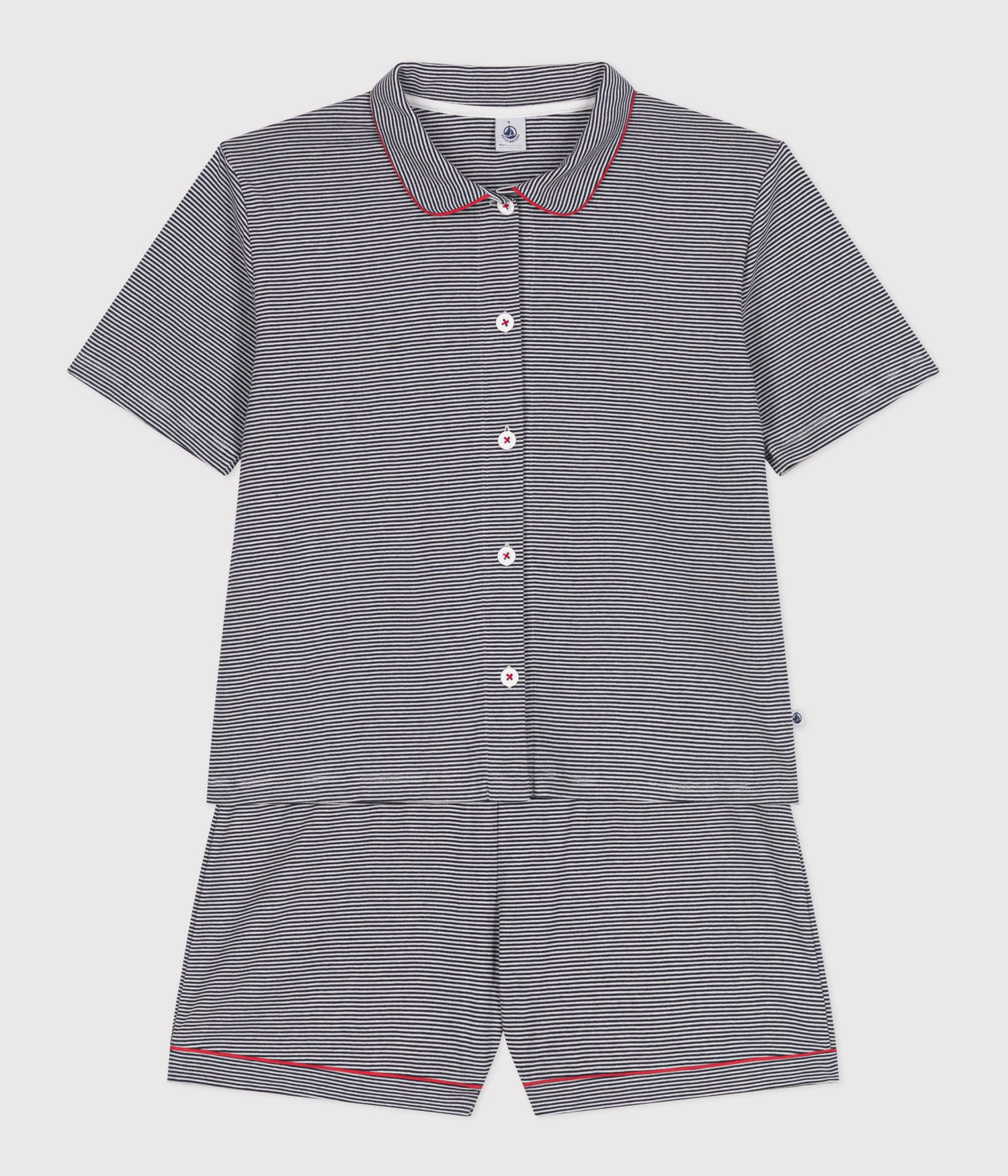 WOMENS SHORT-STRIPY COTTON BUTTONED PYJAMAS WOMENS SHORT-STRIPY COTTON BUTTONED PYJAMAS