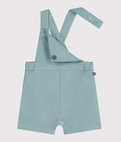 BABIES' SHORT-LEGGED PLAIN COTTON DUNGAREES