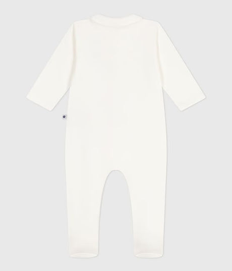 BABIES TUBE-KNIT PYJAMAS WITH A PLAIN CALLAR