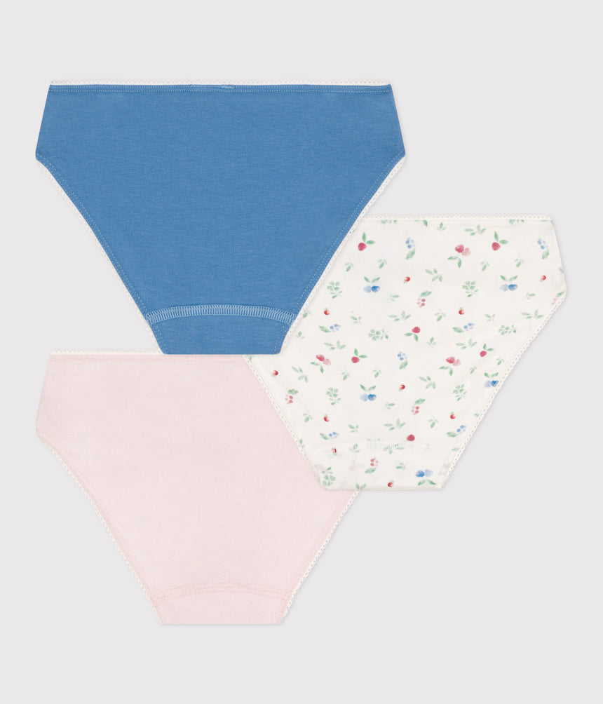 CHILDRENS FRUIT-PRINT COTTON AND ELASTANE PANTS-3-PACK