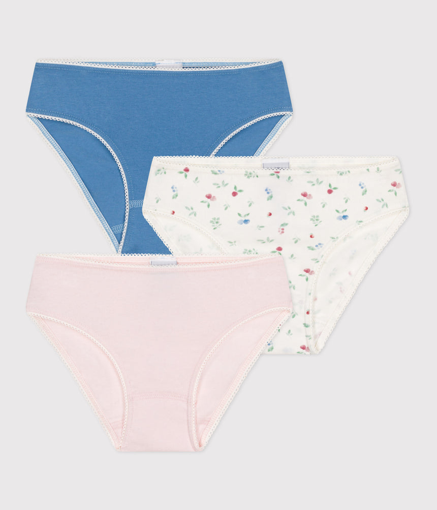 CHILDRENS FRUIT-PRINT COTTON AND ELASTANE PANTS-3-PACK