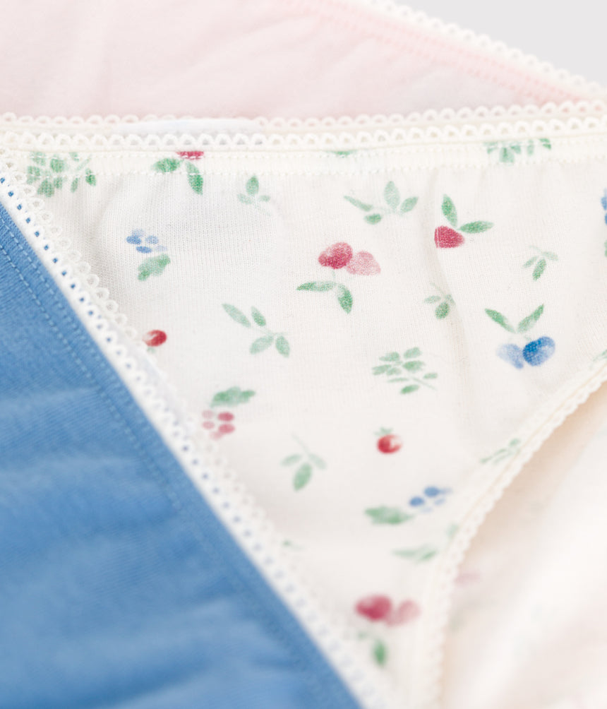 CHILDRENS FRUIT-PRINT COTTON AND ELASTANE PANTS-3-PACK
