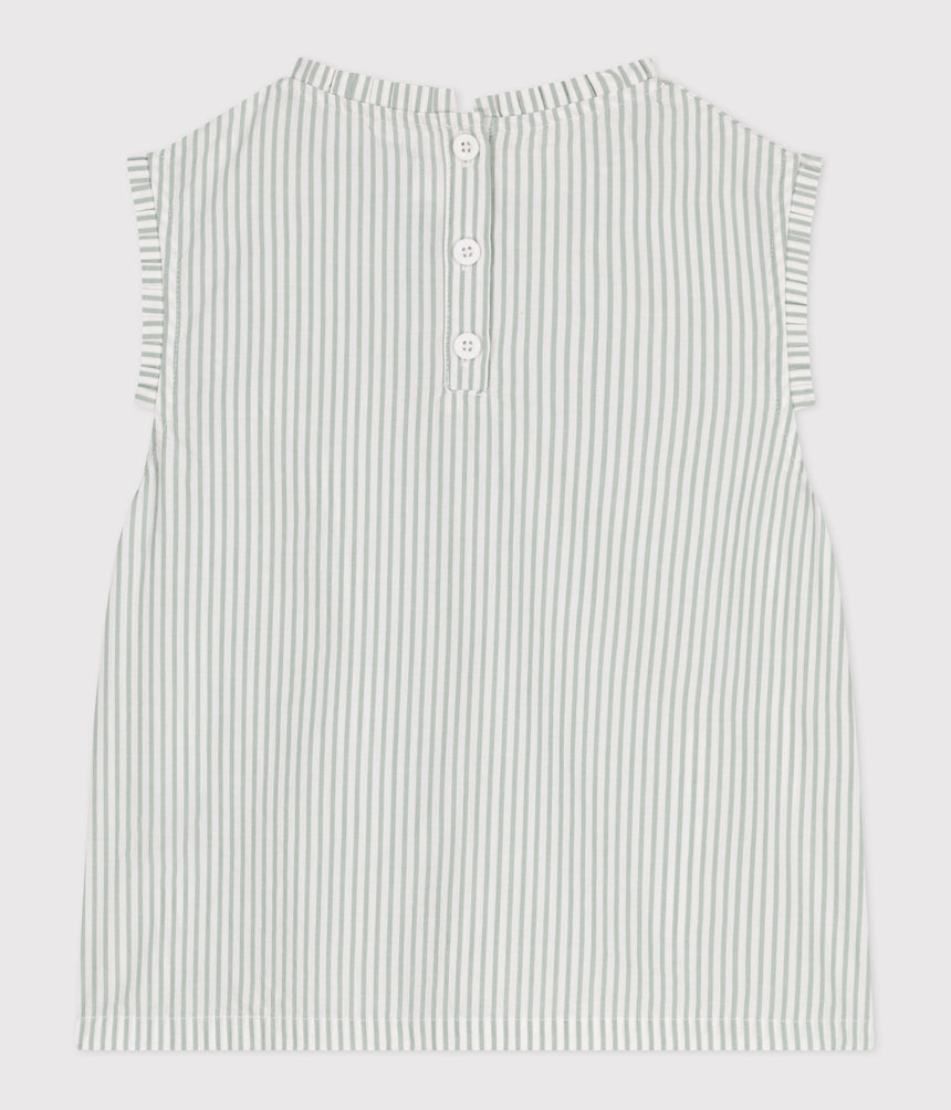 CHILDRENS SLEEVELESS STRIPY COTTON BLOUSE