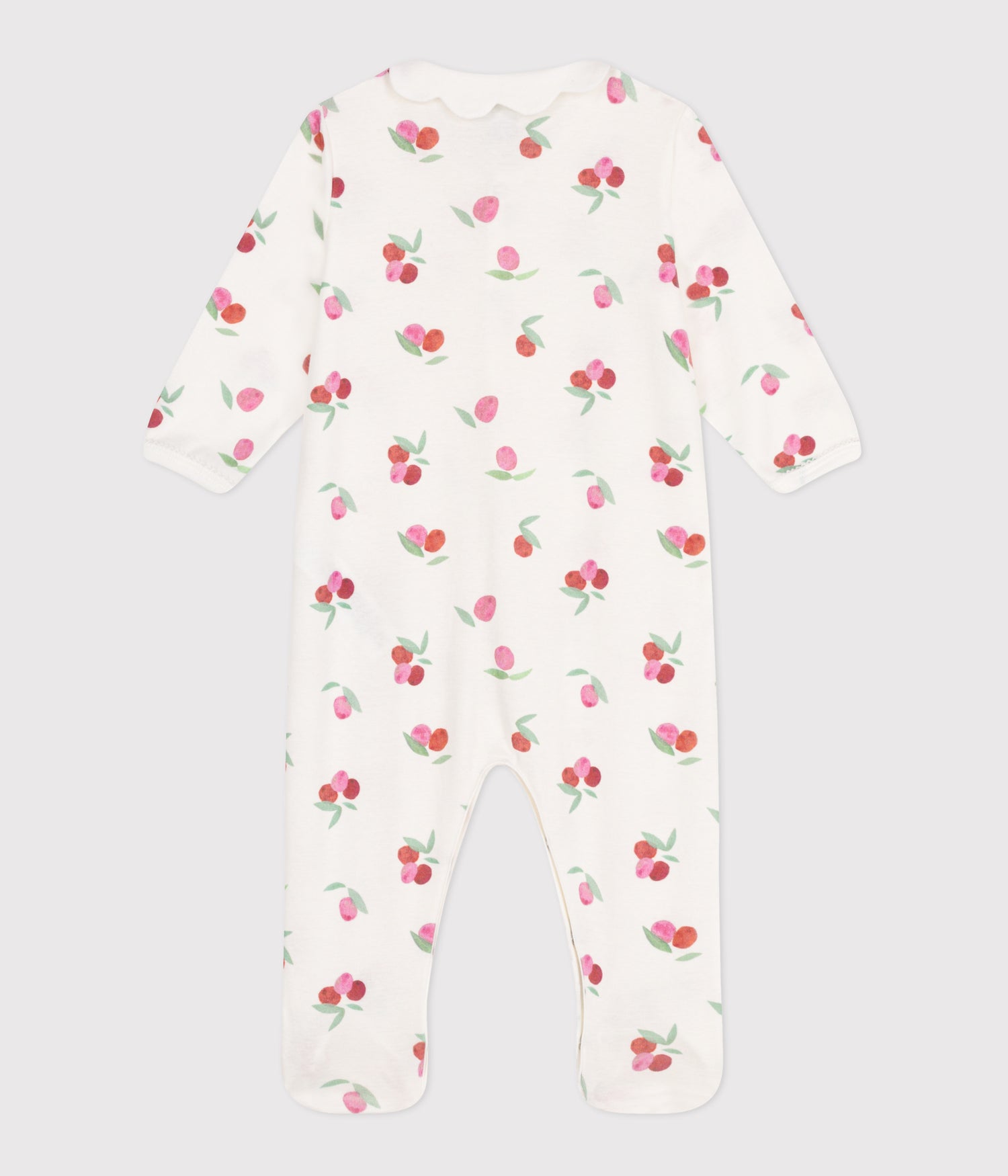 BABIES COTTON PYJAMAS WITH A FRUIT PATERN PETAL COLLAR BABIES COTTON PYJAMAS WITH A FRUIT PATERN PETAL COLLAR