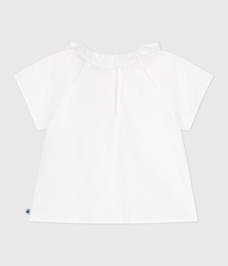 BABIES' SHORT-SLEEVED STRIPY SEERSUCKER BLOUSE