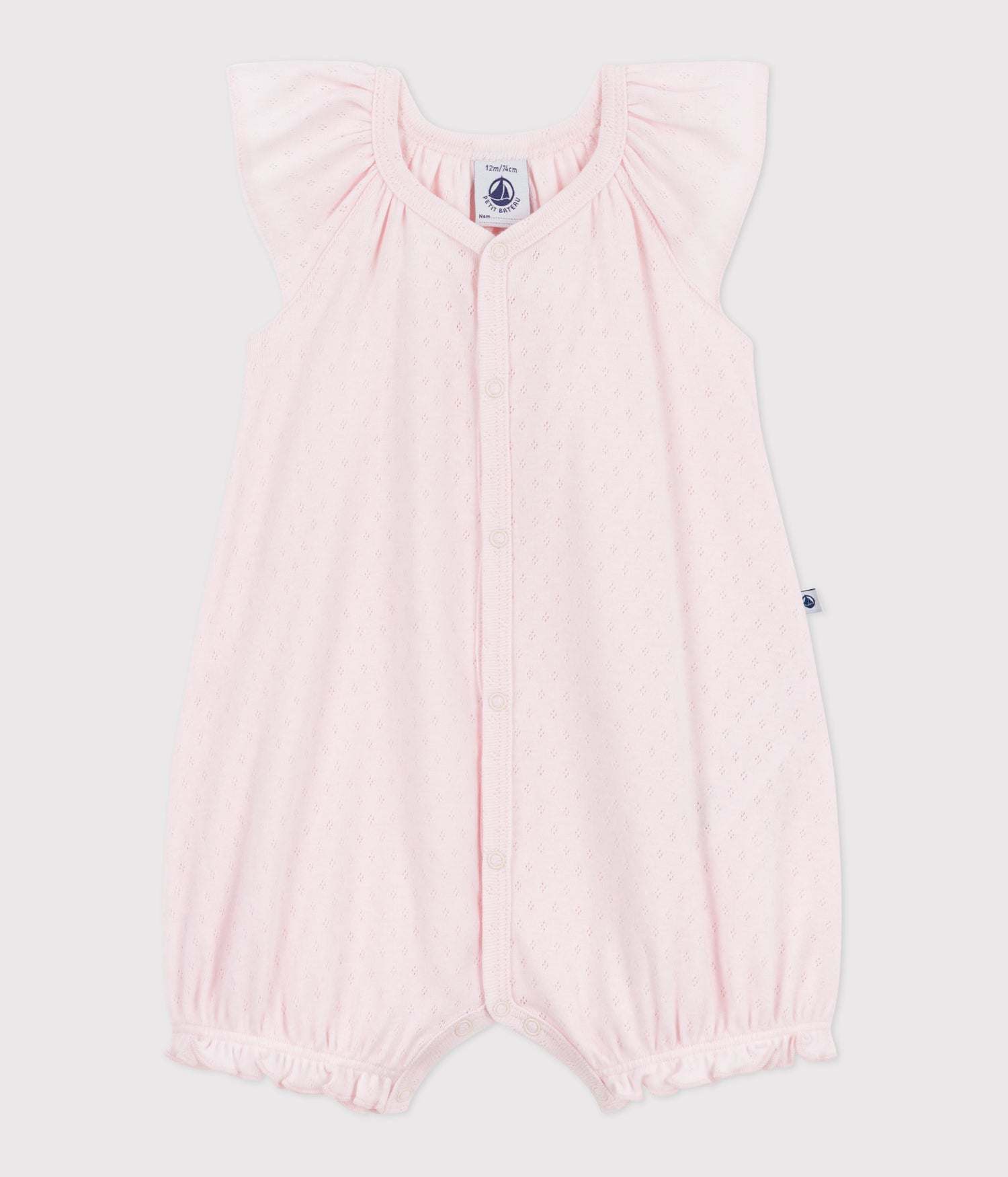 BABIES' SHORT PLAIN COTTON JUMPSUIT BABIES' SHORT PLAIN COTTON JUMPSUIT