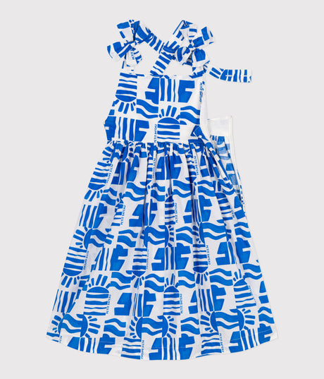 CHILDREN'S LONG STRAPPY DRESS IN PRINTED COTTON