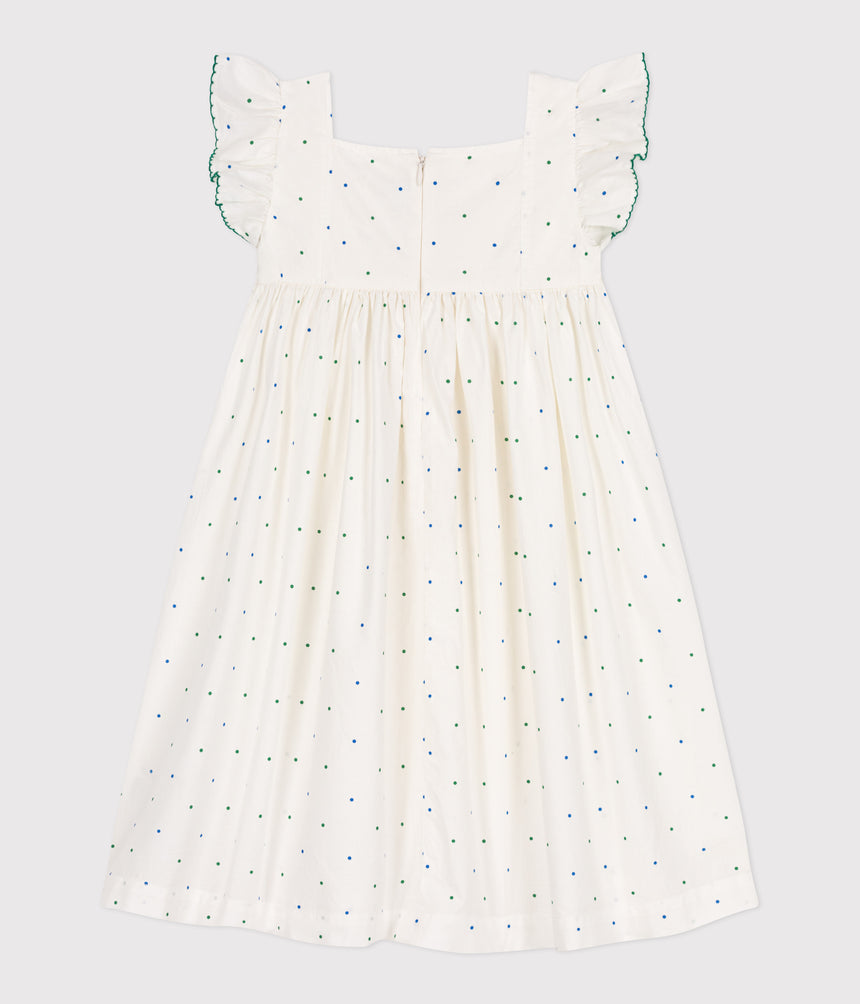 CHILDREN'S LONG SLEEVELESS SPOTTED COTTON DRESS