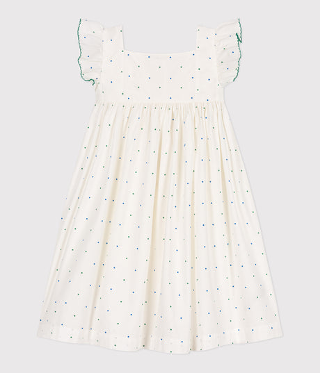 CHILDREN'S LONG SLEEVELESS SPOTTED COTTON DRESS