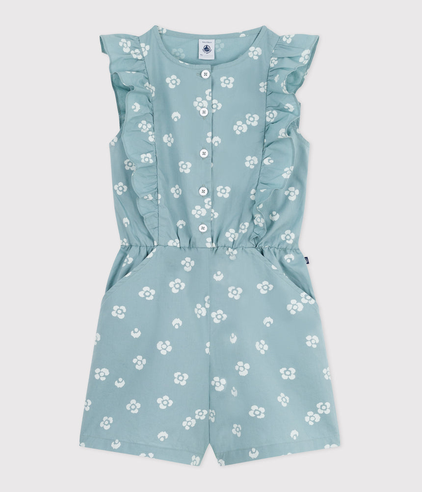 CHILDERN'S SLEEVELESS FLORAL COTTON JUMPSUIT