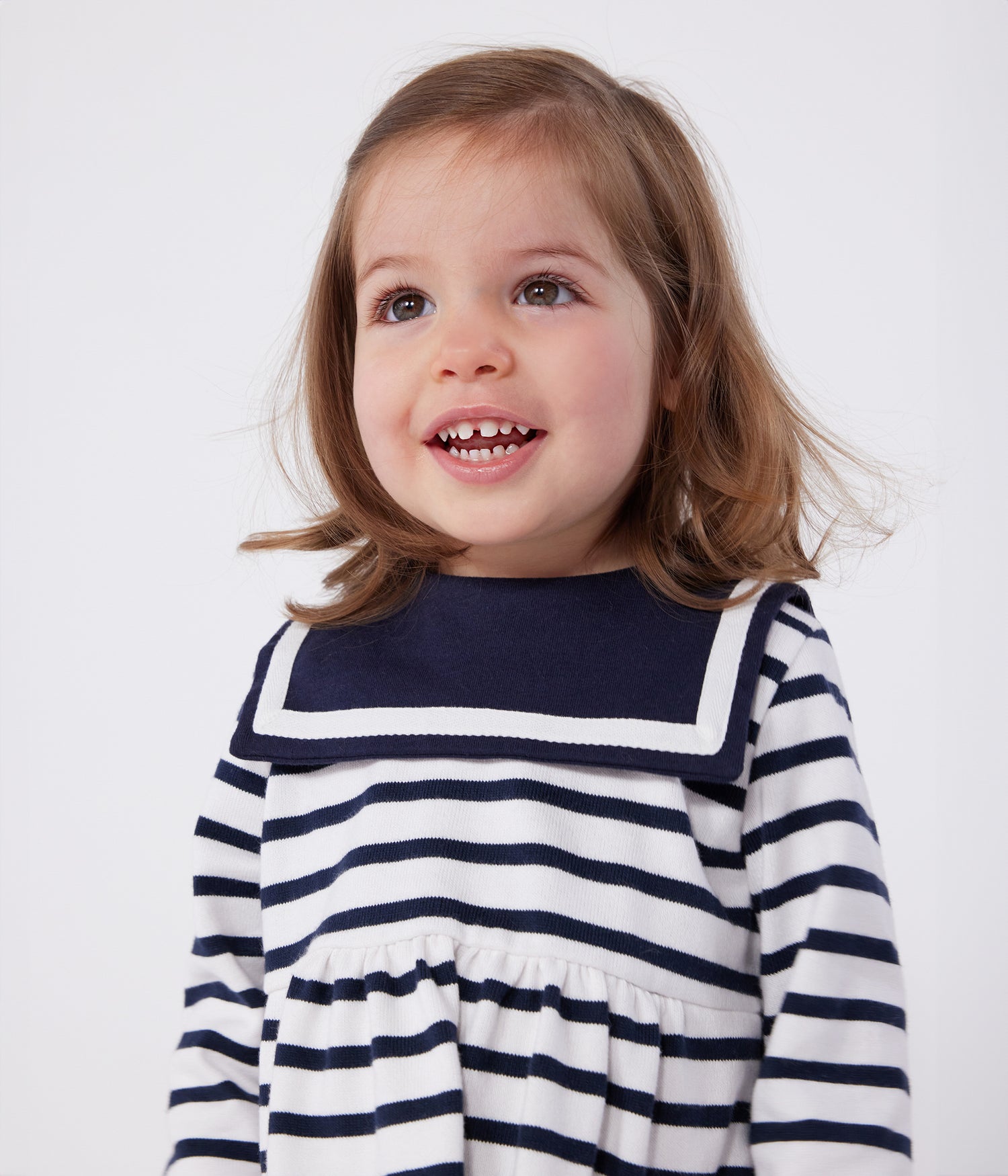 BABIES BRETON STRIPE DRESS IN THICK COTTON WITH LONG SLEEVES BABIES BRETON STRIPE DRESS IN THICK COTTON WITH LONG SLEEVES