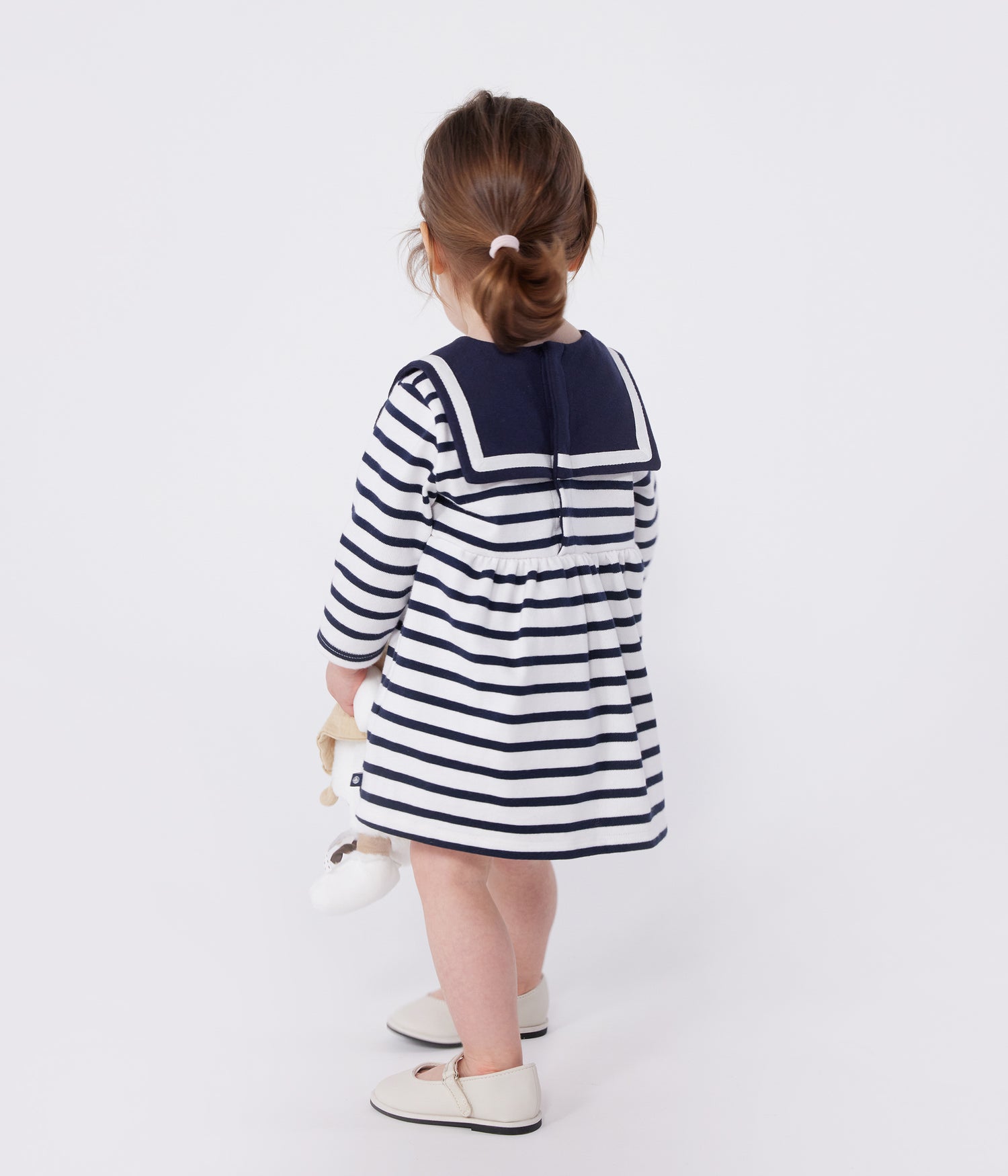 BABIES BRETON STRIPE DRESS IN THICK COTTON WITH LONG SLEEVES BABIES BRETON STRIPE DRESS IN THICK COTTON WITH LONG SLEEVES