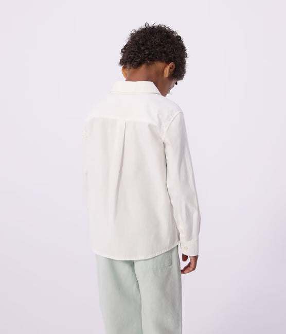 CHILDREN'S LONG-SLEEVED PLAIN COTTON SHIRT
