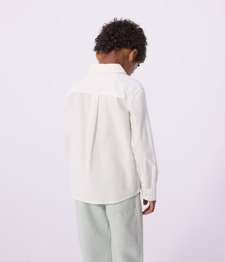 CHILDREN'S LONG-SLEEVED PLAIN COTTON SHIRT
