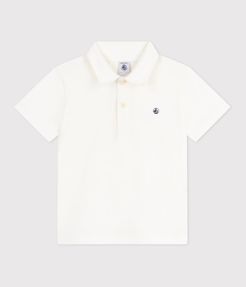 CHILDREN'S PLAIN SHORT-SLEVEED COTTON POLO SHIRT