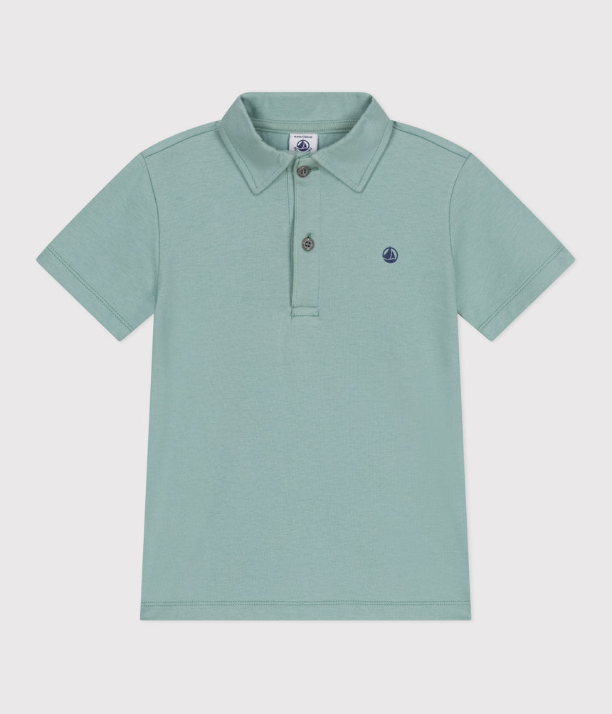 CHILDREN'S PLAIN SHORT-SLEEVED COTTON POLO SHIRT