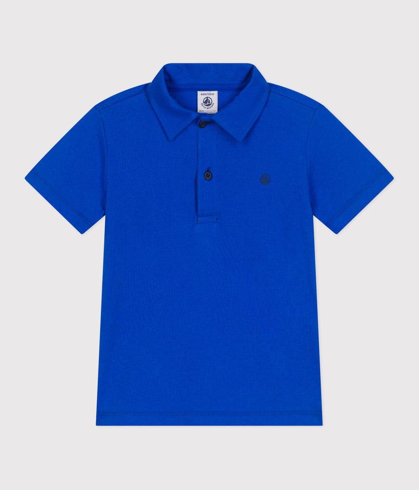 CHILDREN'S PLAIN SHORT-SLEEVED COTTON POLO SHIRT