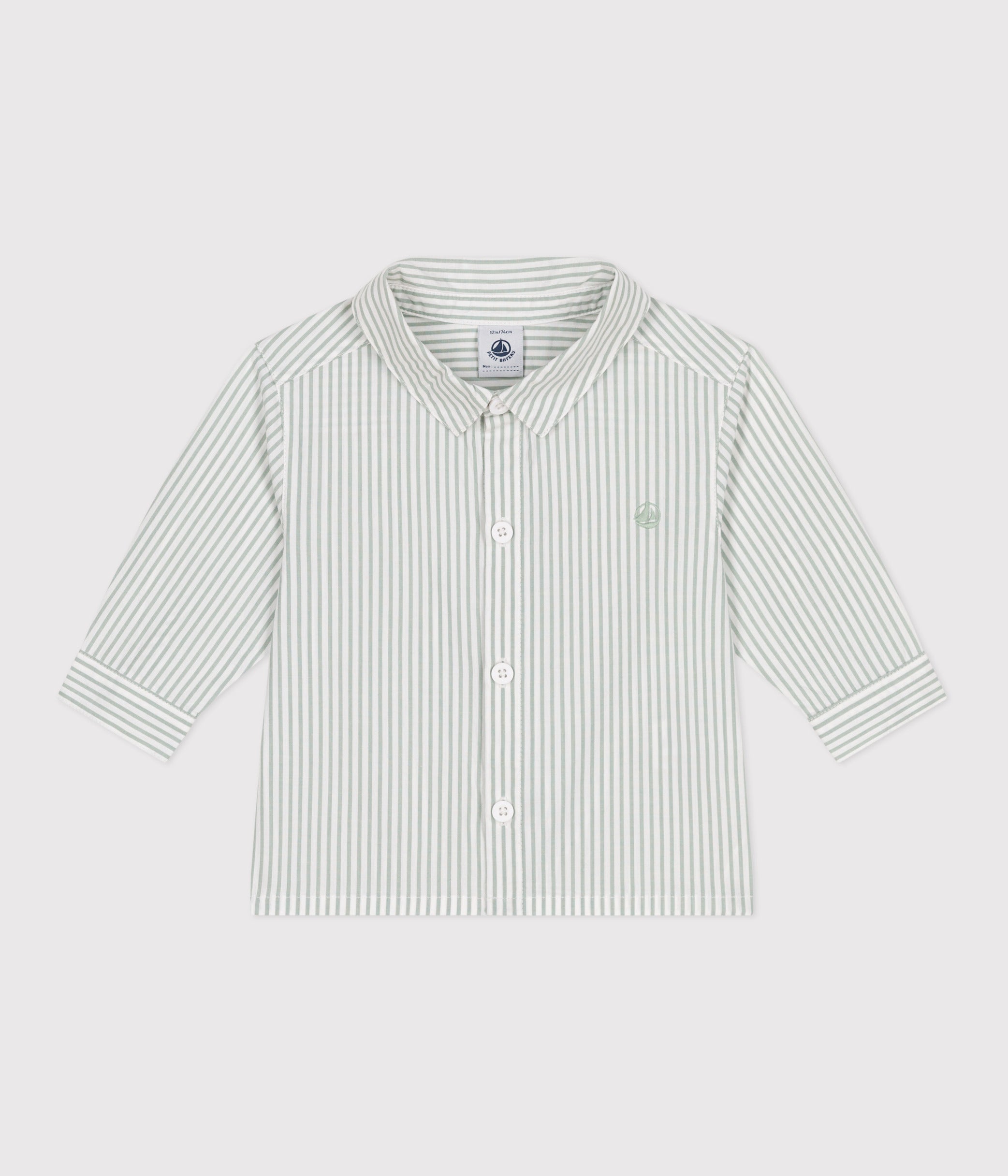 BABIES' STRIPY COTTON SHIRT
