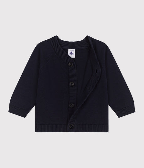 BABIES' PLAIN COTTON CARDIGAN