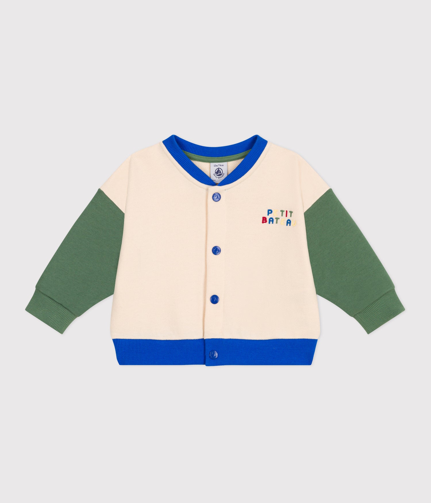 BABIES VARSITY-STYLE JACKET IN COLOUR BLOCK COTTON BABIES VARSITY-STYLE JACKET IN COLOUR BLOCK COTTON