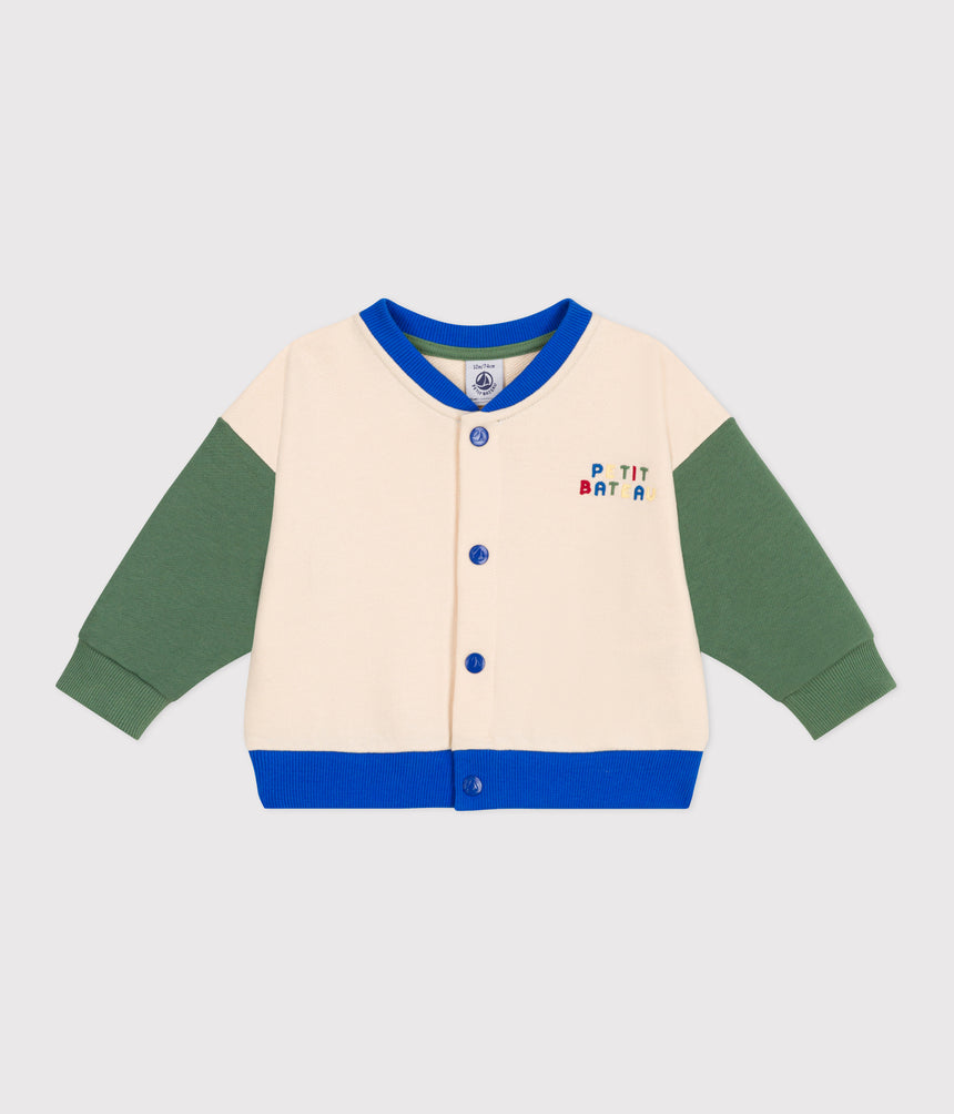 BABIES VARSITY-STYLE JACKET IN COLOUR BLOCK COTTON