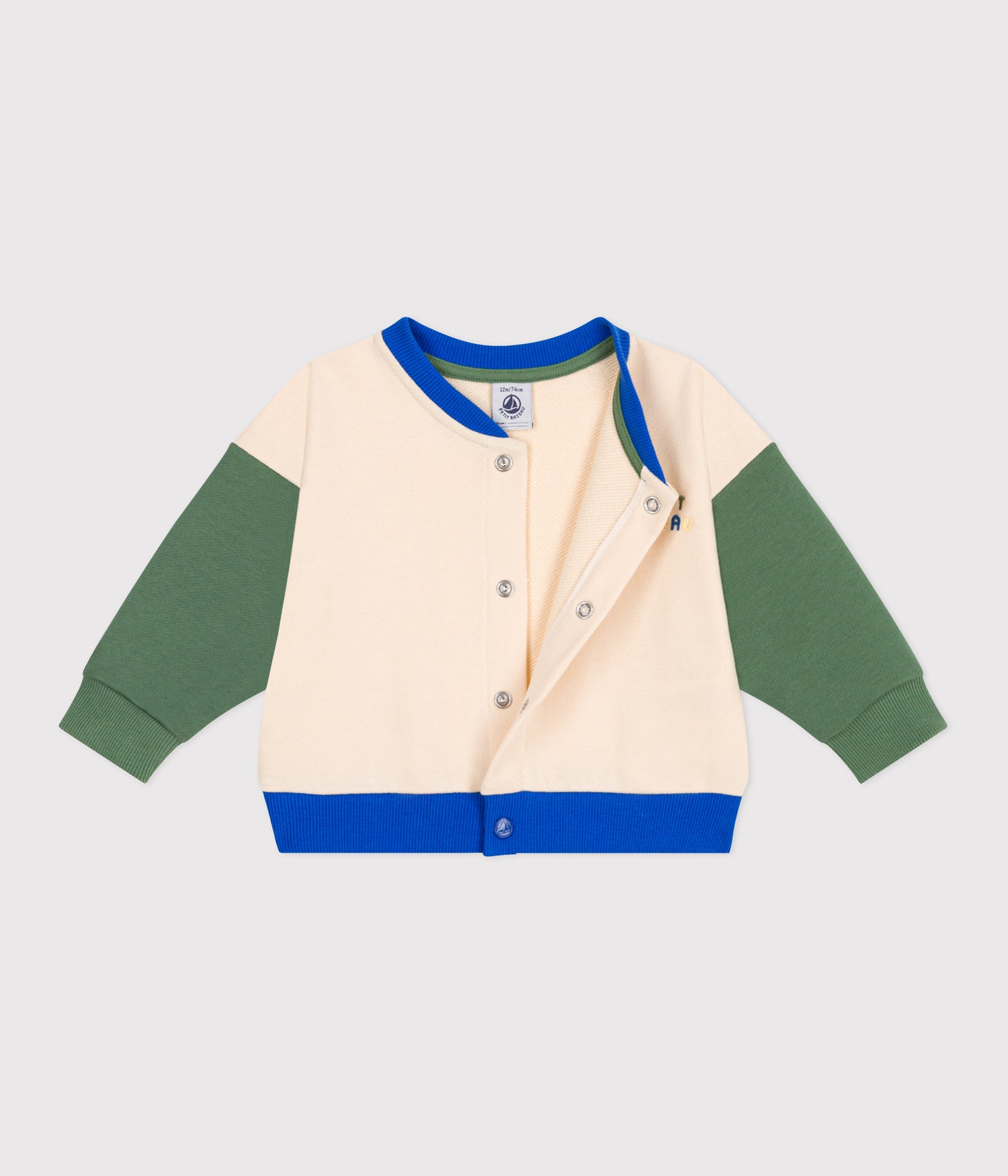 BABIES VARSITY-STYLE JACKET IN COLOUR BLOCK COTTON BABIES VARSITY-STYLE JACKET IN COLOUR BLOCK COTTON