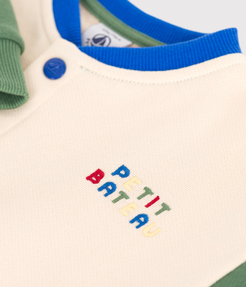 BABIES VARSITY-STYLE JACKET IN COLOUR BLOCK COTTON