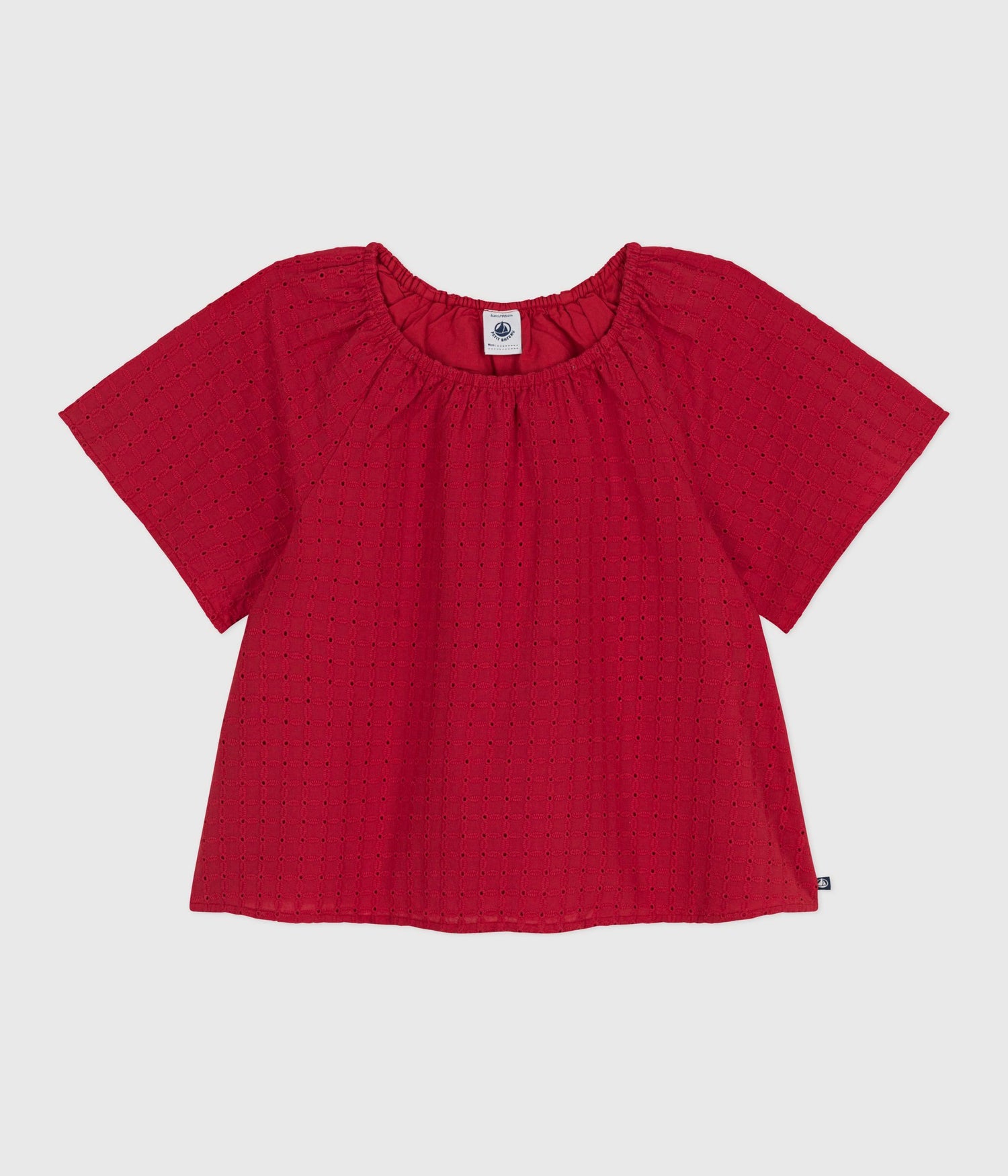 CHILDRENS SHORT-SLEEVED COTTON BLOUSE WITH A FLORAL PATTERN CHILDRENS SHORT-SLEEVED COTTON BLOUSE WITH A FLORAL PATTERN
