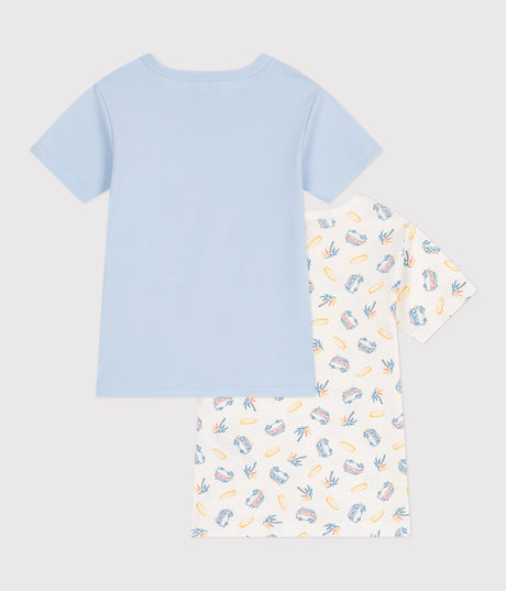 CHILDRENS SHORT-SLEEVED VAN PRINT COTTON T-SHIRT-2-PACK