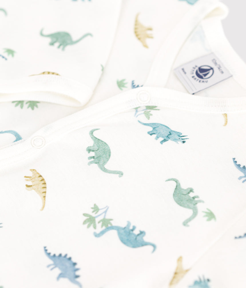 BABIES FOOTLESS COTTON DINOSAUR PYJAMAS