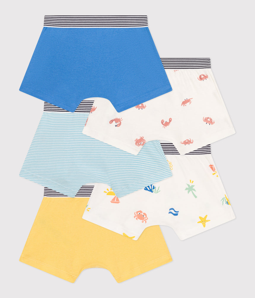 CHILDREN'S PRINTED COTTON BOXERS - 5-PACK