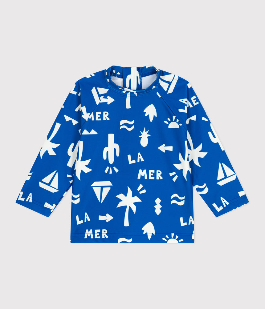 BABIES' BEACH PRINT UV PROTECTION T-SHIRT