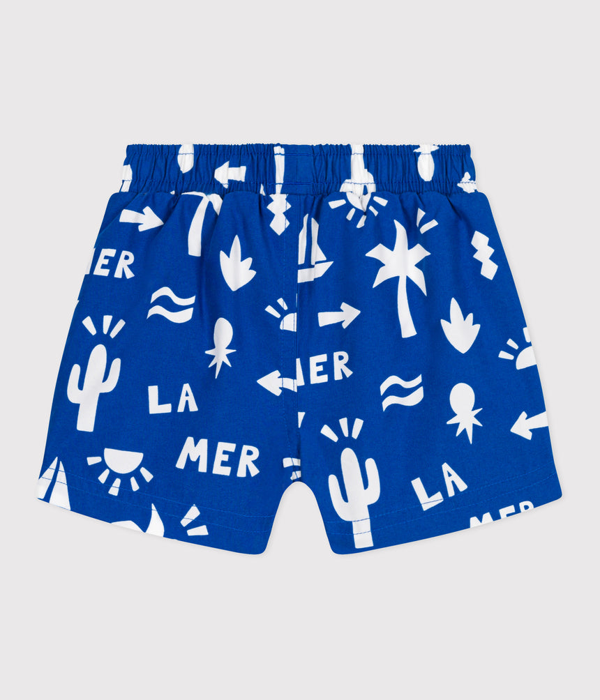 BABIES BEACH PRINT SWIM SHORTS