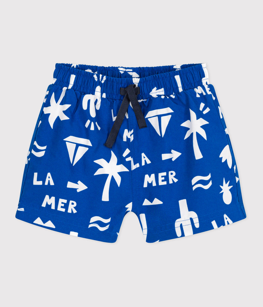 BABIES BEACH PRINT SWIM SHORTS