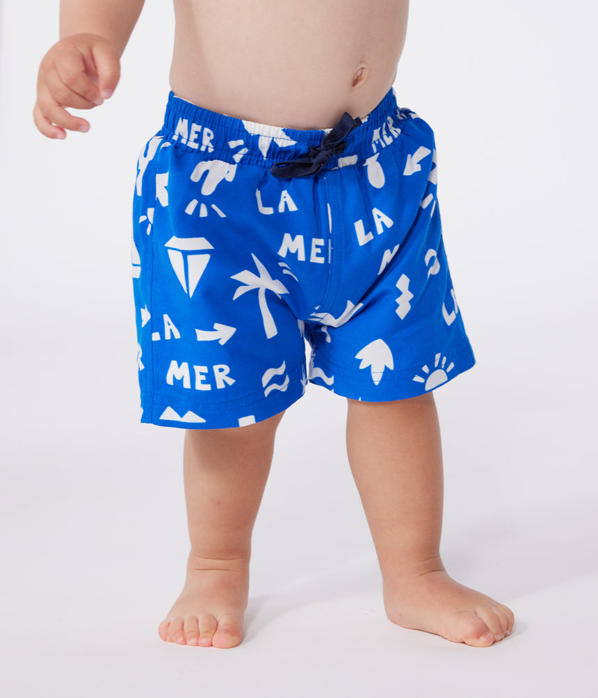 BABIES BEACH PRINT SWIM SHORTS