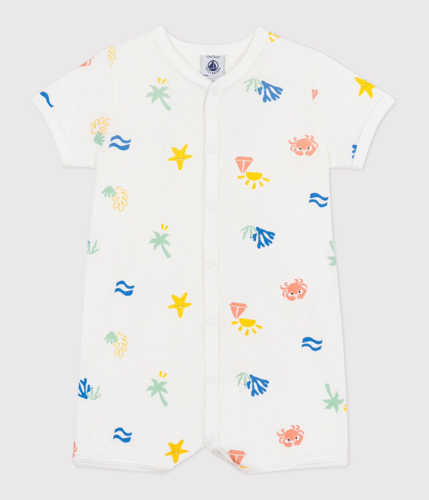 BABIES' SHORT PRINTED COTTON JUMPSUIT BABIES' SHORT PRINTED COTTON JUMPSUIT
