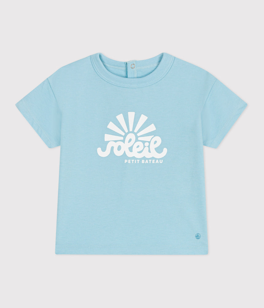 BABIES' SHORT-SLEVEED PLAIN COTTON T-SHIRT