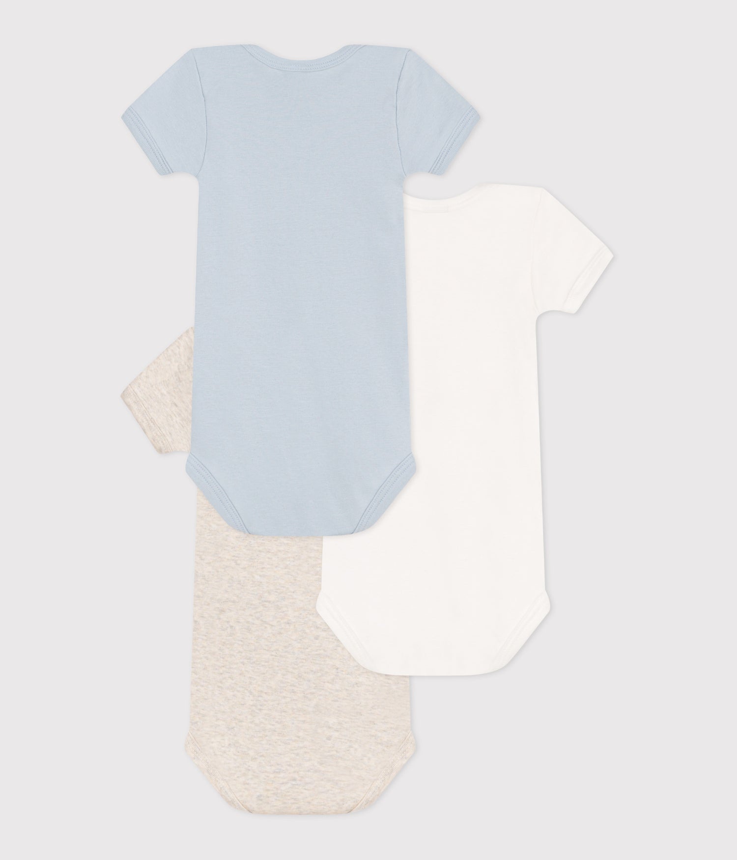 BABIES PLAIN SHORT-SLEEVED COTTON BODYSUITS-3-PACK BABIES PLAIN SHORT-SLEEVED COTTON BODYSUITS-3-PACK