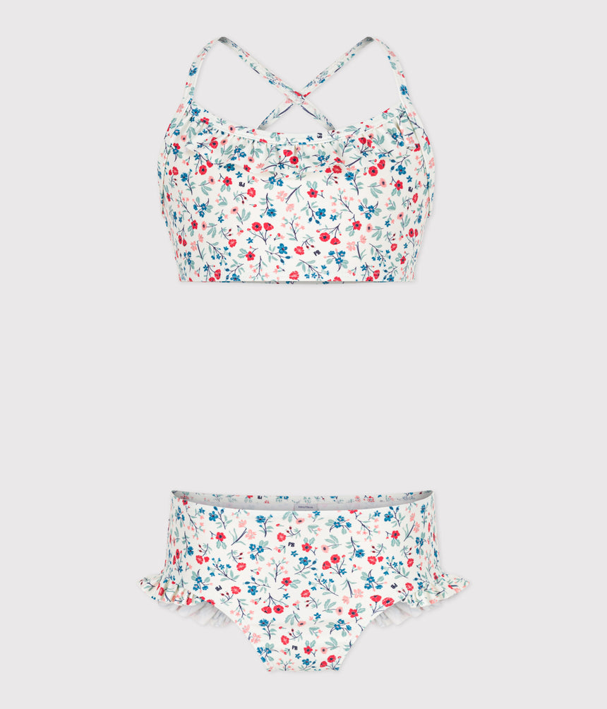 CHILDREN'S TWO-PIECE FLORAL SWIMSUIT