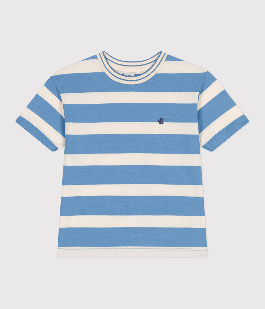 CHILDRENS SHORT-SLEEVED STRIPY COTTON T-SHIRT