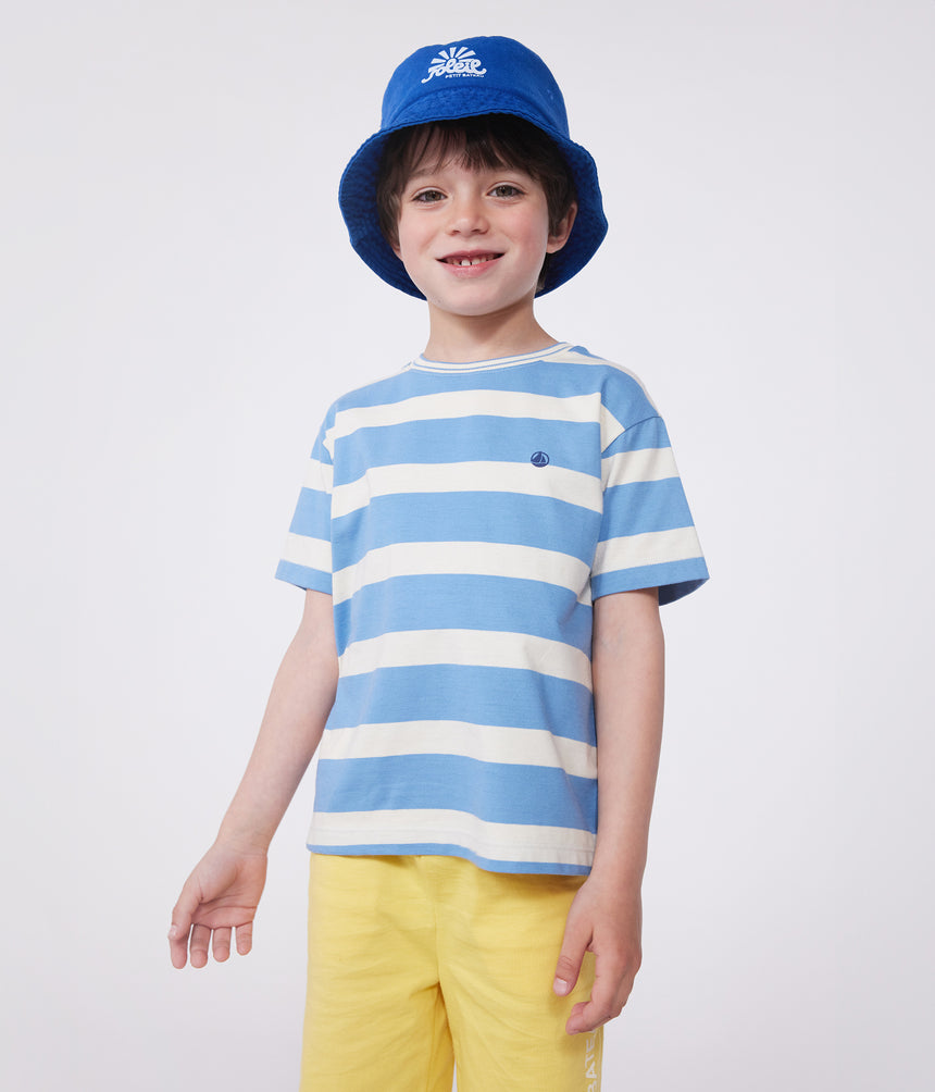 CHILDRENS SHORT-SLEEVED STRIPY COTTON T-SHIRT