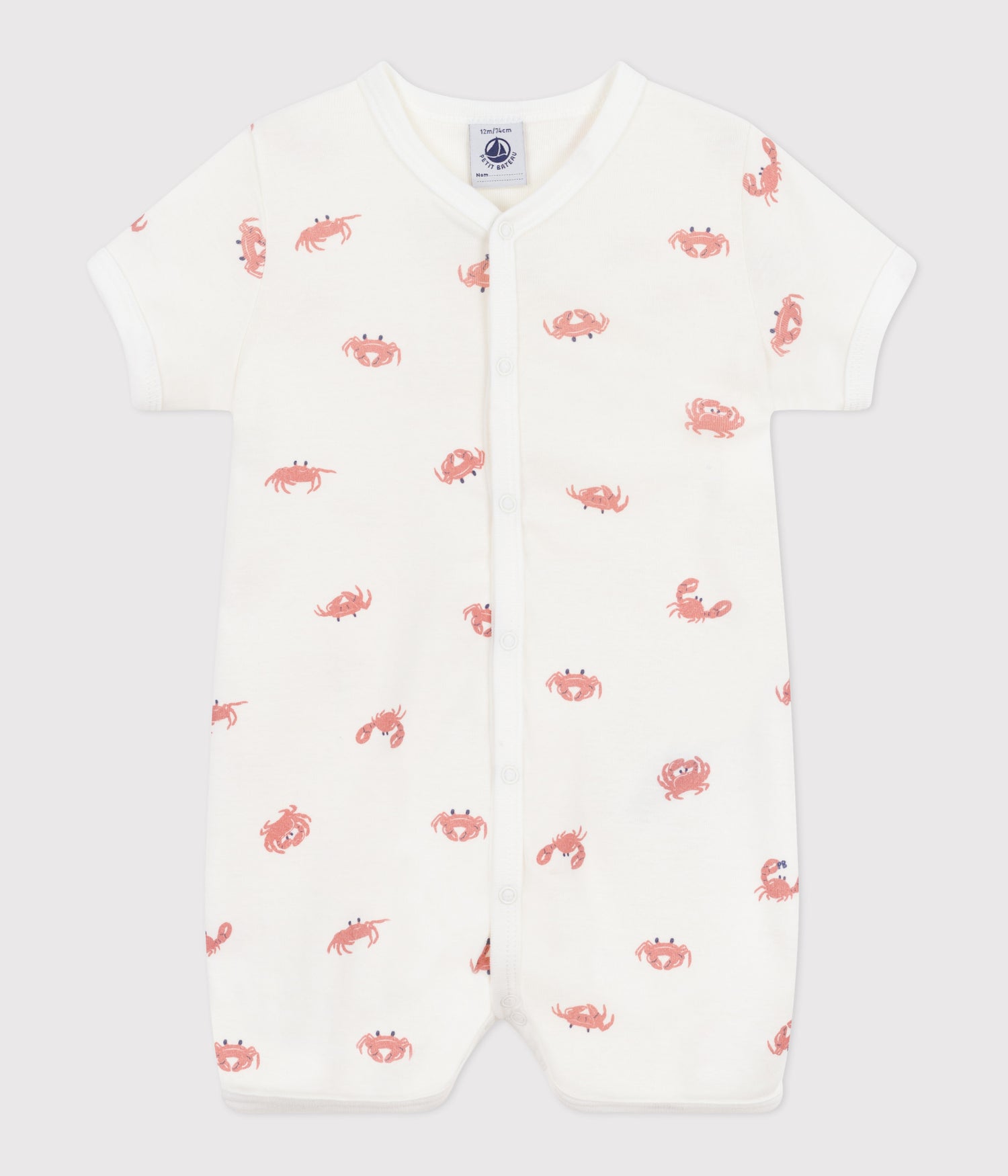 BABIES' SHORT COTTON CRAB PATTERN JUMPSUIT BABIES' SHORT COTTON CRAB PATTERN JUMPSUIT