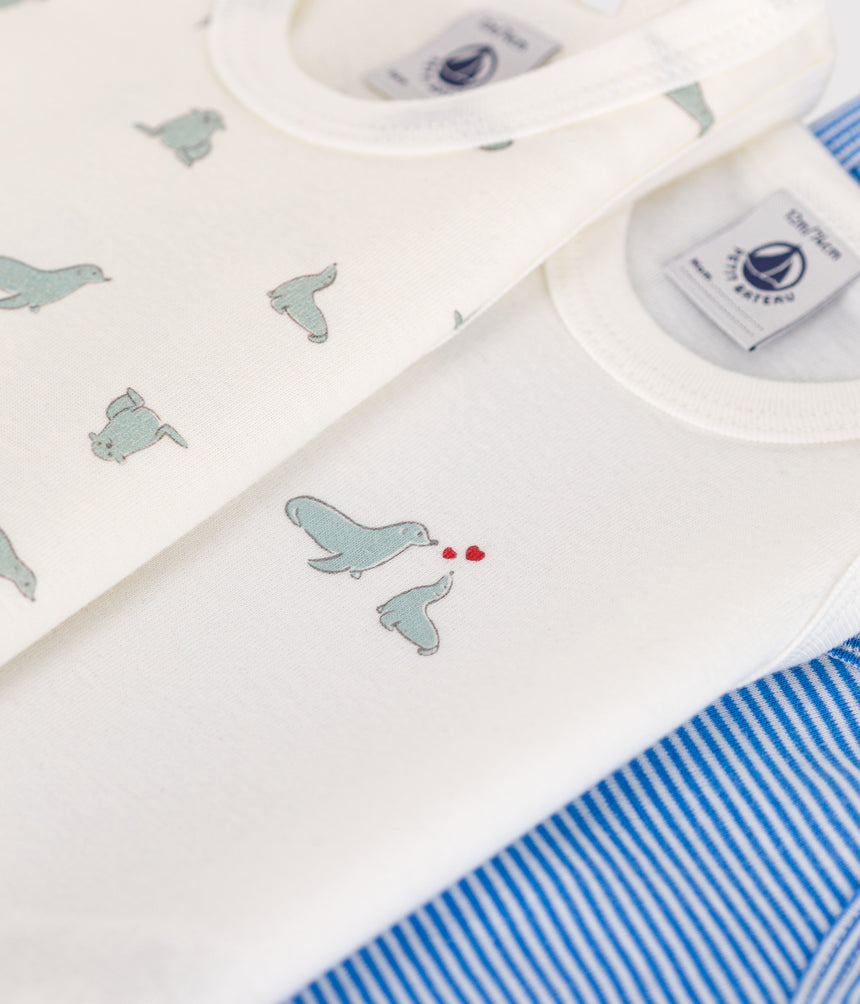 BABIES SLEEVELESS PRINTED COTTON BODYSUITS -3-PACK