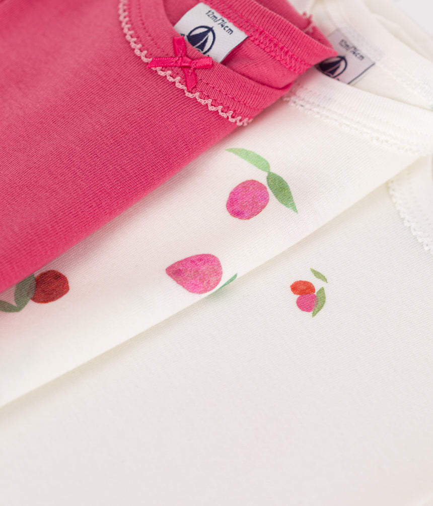 BABIES SHORT SLEEVED FLORAL COTTON BODIES -3- PACK