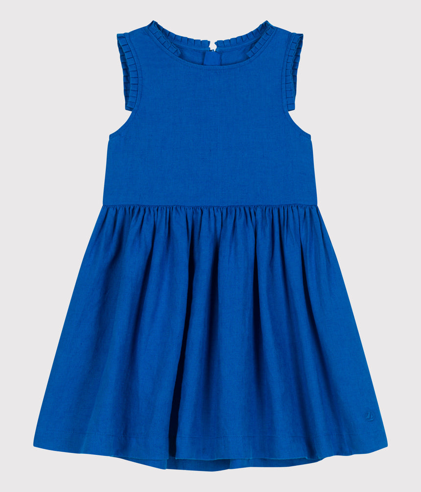 CHILDREN'S SLEEVELESS PLAIN LINEN DRESS