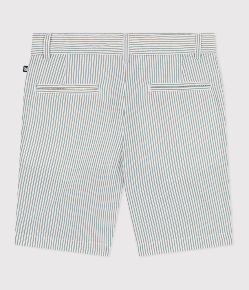 CHILDREN'S STRIPY COTTON BERMUDA SHORTS