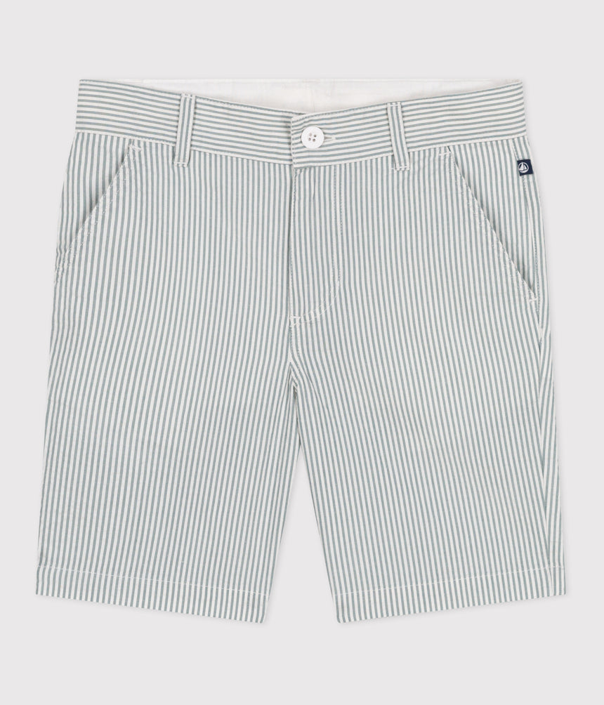 CHILDREN'S STRIPY COTTON BERMUDA SHORTS