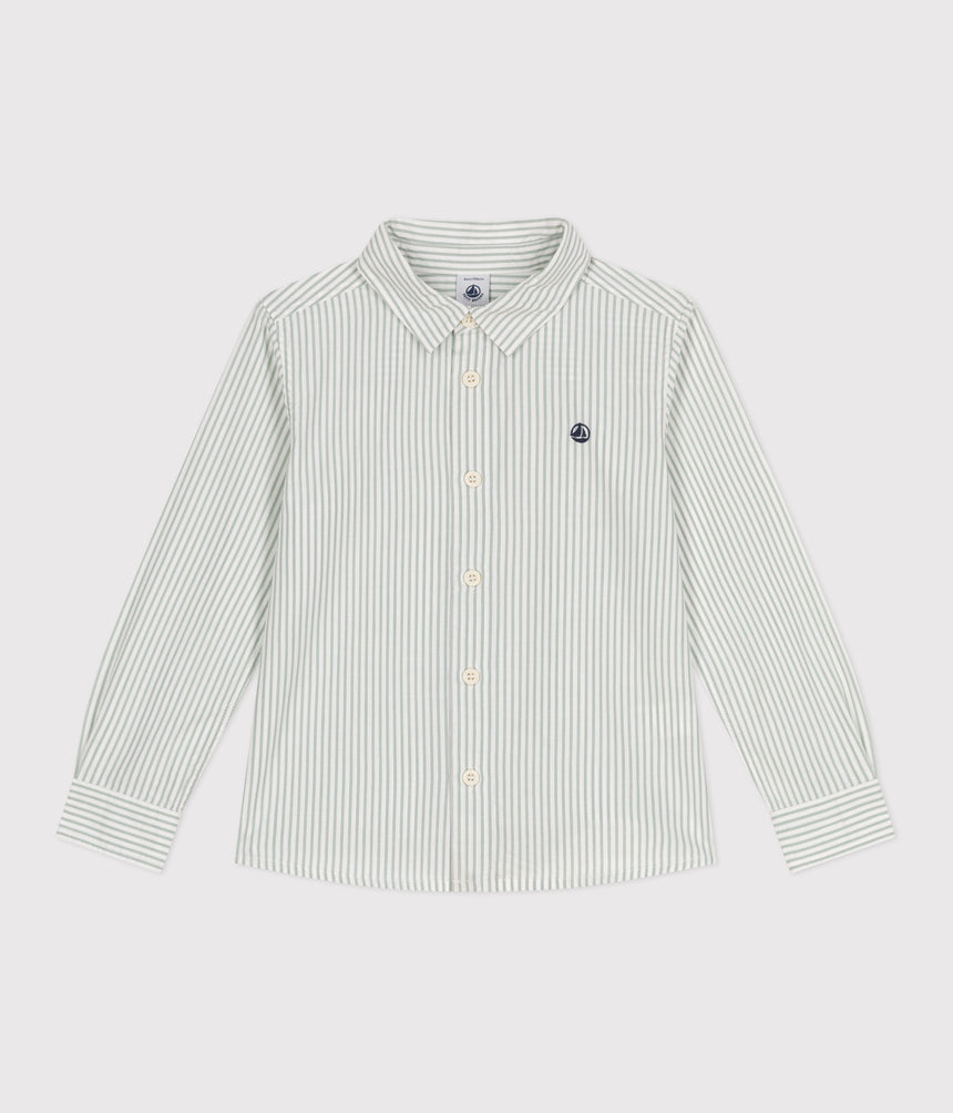 CHILDREN'S LONG-SLEVEED STRIPY COTTON SHIRT