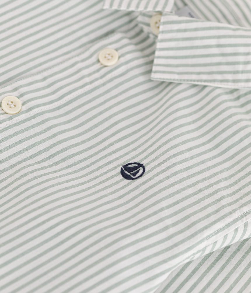 CHILDREN'S LONG-SLEVEED STRIPY COTTON SHIRT