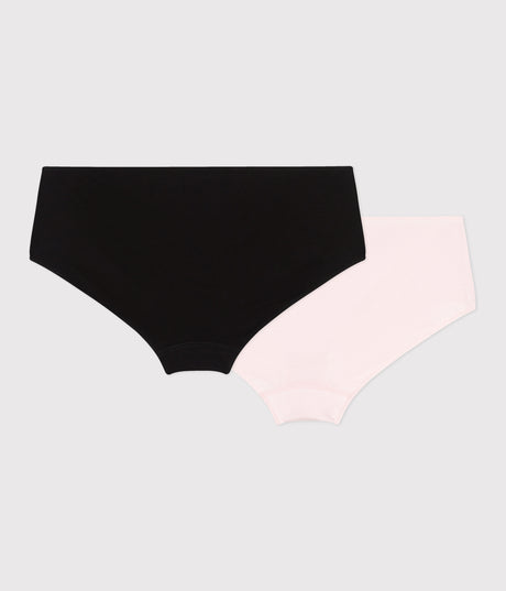 WOMWNS PLAIN COTTON AND ELASTANE SHORTIES -2-PACK